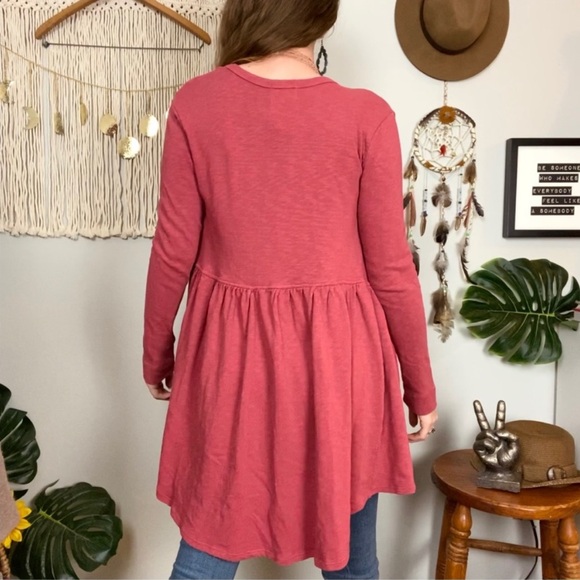 Anthropologie T.LA Oversized Red Open Front Cardigan Sweater Size XS - Picture 1 of 12